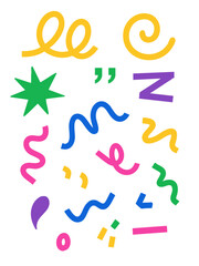 Vector set of colorful ribbons and arrows with design elements for educational text, number, and alphabet illustration