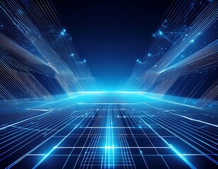 abstract blue light grid background with glowing lines and futuristic design for technology and science concepts