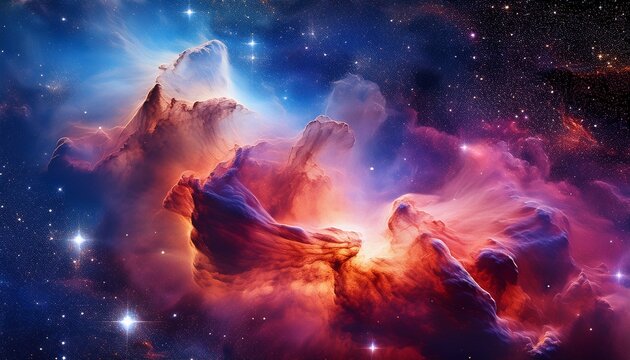 cosmic bloom a stunning nebula displaying celestial beauty and galactic formation