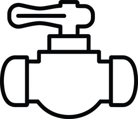 Minimalist Valve Icon Line Art Vector Illustration for Industrial and Mechanical Design