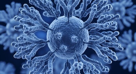 Detailed Visualization of a Virus Particle with Surface Proteins for Scientific and Educational Use