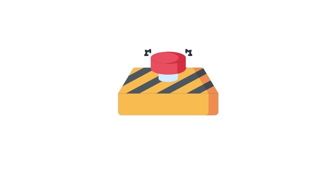 Panic Button icon animated video with white background