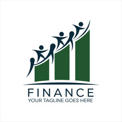 Finance Growth Logo Design – Business Success, Teamwork, Financial Progress, and Corporate Development Icon