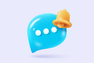 3D speech bubbles symbol on social media icon isolated with notification. Comments thread mention or user reply sign on social media. 3d speech bubbles icon vector with shadow render illustration