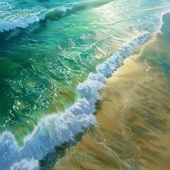 realistic seascape depicting the separation of sea and land