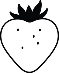 A charming strawberry illustration, showcasing its sweet and juicy appeal to viewers for simple coloring book