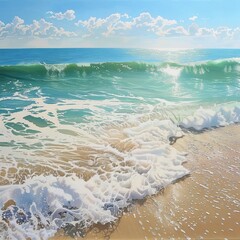 realistic seascape depicting the separation of sea and land