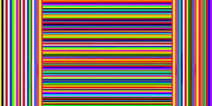 Horizontal abstract background featuring bright multicolored horizontal stripes framed by vivid vertical stripe borders. Dynamic and modern geometric pattern ideal for banners, wallpapers, posters