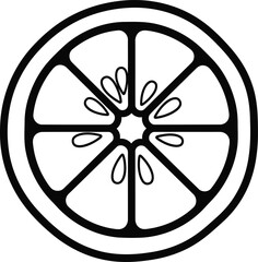 Illustration of a citrus fruit slice, simple and elegant design for various purposes for simple coloring book