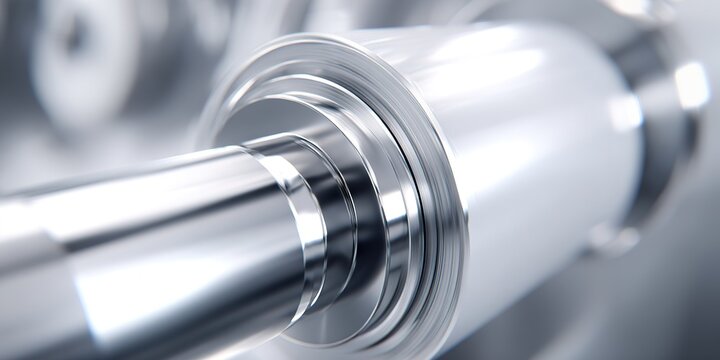 Close-up view of a shiny metal component in a modern machinery setting highlighting precision engineering and craftsmanship