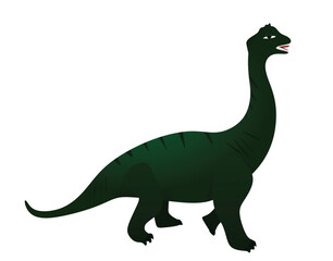 Green dinosaur standing. vector illustration	