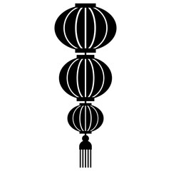 Chinese lantern silhouette vector icon,minimalist and modern design ideas,isolated on white background,can be for signs,logo or decoration