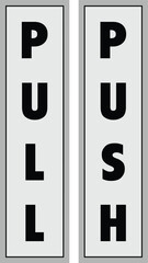 Push and pull sticker vector design for door, Pull and push sign vector file, Pull and Push sticker multicolor, push pull icons for shop door sticker.