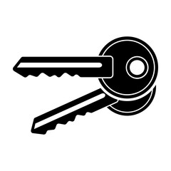 Key silhouette vector icon,modern and minimalist design ideas,isolated on white background,can be for signs,logo or symbol inspirations