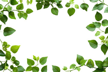 Leafy garlands create a natural frame around a blank white surface, perfect for presentations, invitations, or creative projects in any setting