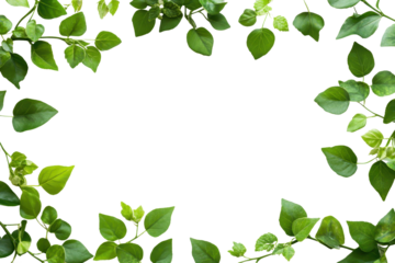 Leafy garlands create a natural frame around a blank white surface, perfect for presentations, invitations, or creative projects in any setting