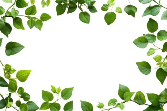 Leafy garlands create a natural frame around a blank white surface, perfect for presentations, invitations, or creative projects in any setting