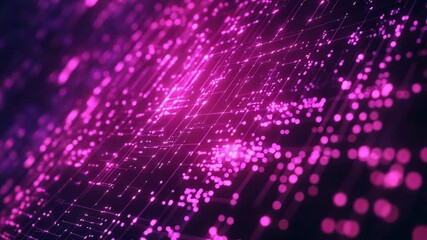 Digital data flowing on glowing pink circuit network - Powered by Adobe