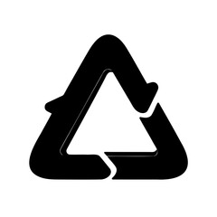 Black recycling symbol vector icon graphic for environmental use Vector, illustration
