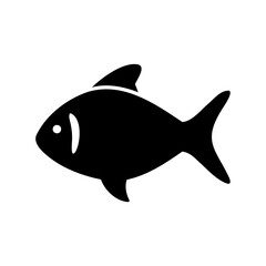 Black fish silhouette icon on a clean white background Vector, illustration