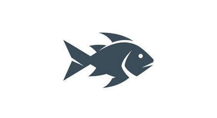 Stylized fish icon geometric shape design isolated on white background