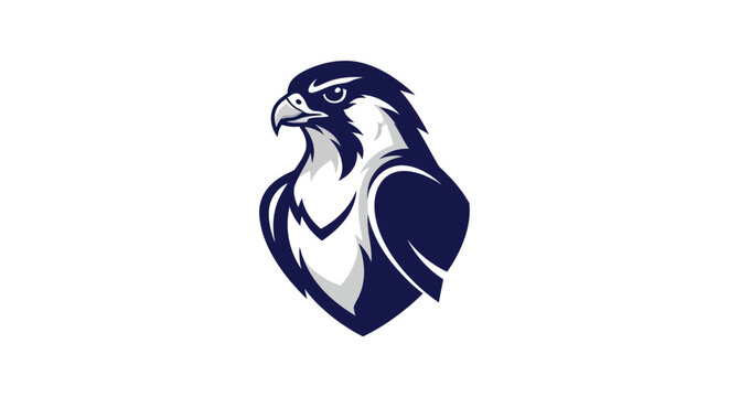 Stylized falcon illustration on white background for emblem design