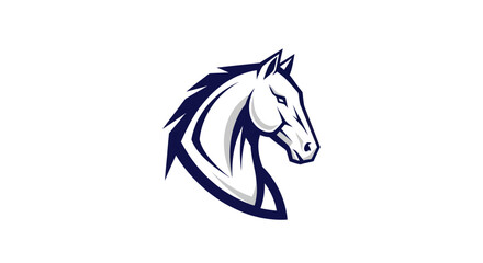 Stylized head of a horse graphic against a white background