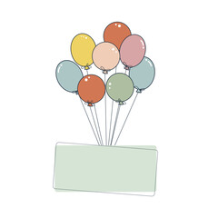 Text frame on balloons. A bubble for your text.