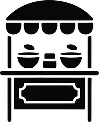 Small Business Kiosk Icon – Flat Design Market Graphic