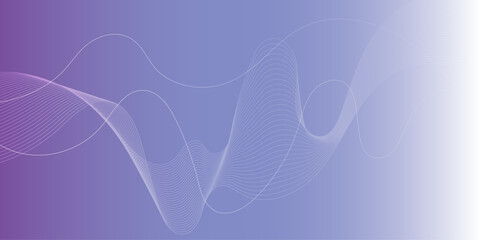 Abstract glowing wave lines on blue background. 