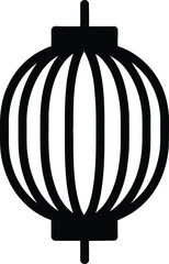 Geometric Chinese Lantern – Monochrome Vector Design