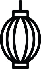 Black and White Lantern Graphic – East Asian Celebration Icon