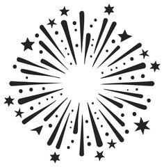Obraz premium Black and white burst of light with stars and dots design