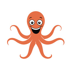 funny octopus cartoon set various emotions
