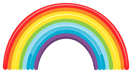 Fototapeta premium Bright vibrant colorful rainbow arch illustration with glossy effect