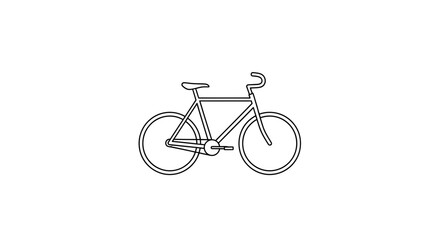 A simple line drawing of a bicycle is shown against a white background.