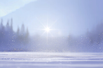 透明な冷気と粉雪のきらめき｜上品な冬背景