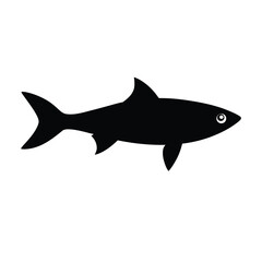 herring fish swimming silhouette design