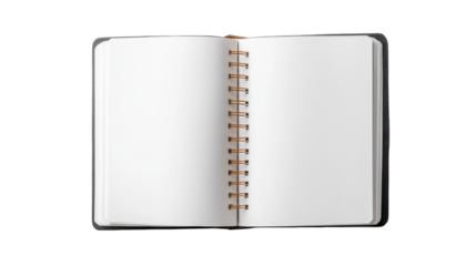 Open Spiral Notebook on a Transparent Background