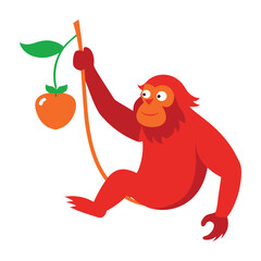 Apple and birds cute cartoon vector illustration