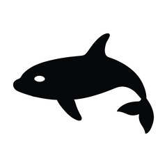 killer whale silhouette minimal sea mammal ocean

