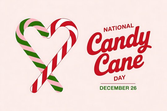 National candy cane day illustration with heart shape - Powered by Adobe