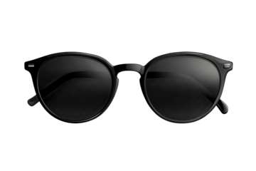 Stylish black sunglasses isolated on a transparent background ideal for summer fashion and outdoor activities