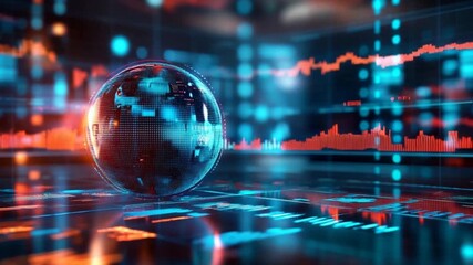 Global data visualization displayed on a digital interface. - Powered by Adobe