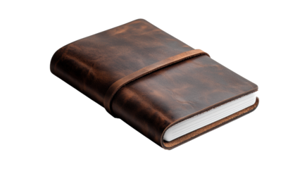 Leather Notebook on Transparent Background