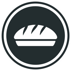 Obraz premium Bread Loaf Symbol in a Round Frame