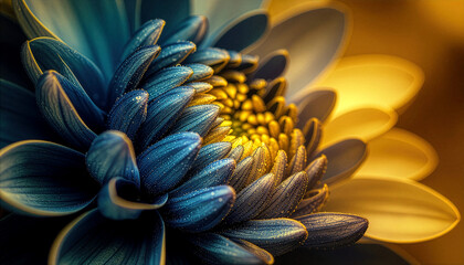 yellow flower on blue background