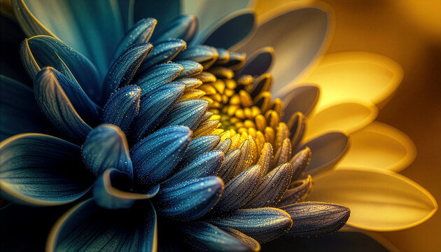 yellow flower on blue background