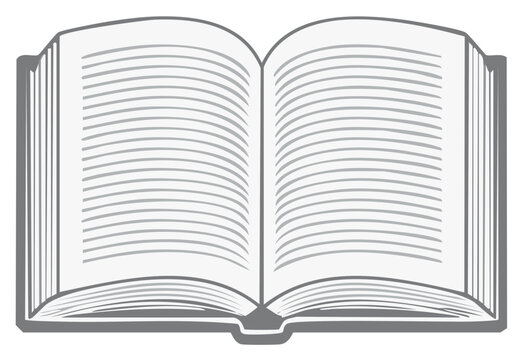 Open Book Vector Illustration with Lines on Pages for Education Concept
