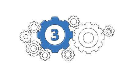 Gears mechanism concept industrial process engineering design